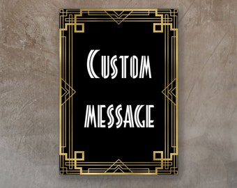 DIY Gatsby Welcome sign,  Gatsby sign template 24x36, Roaring 20s sign template, DIY 1920s decoration, Gatsby decorations, Digital File