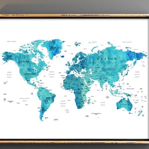 world map download world map printable with countries names etsy