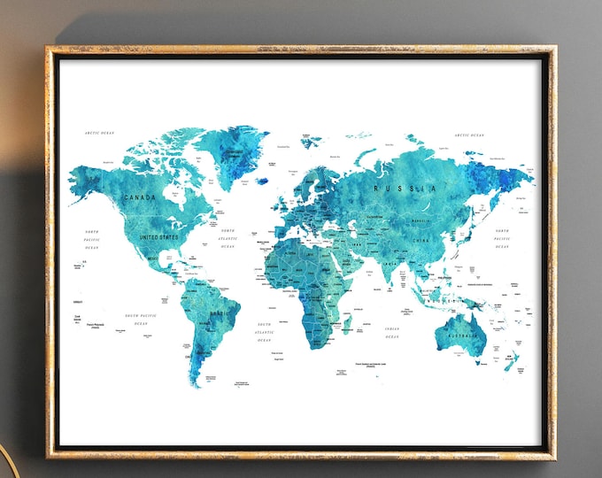 World Map Download World Map Printable With Countries Names - Etsy