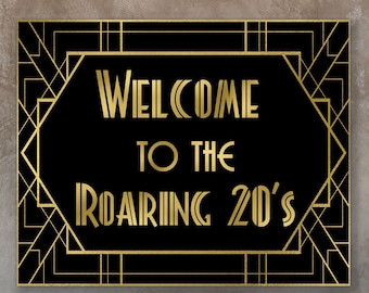 Roaring 20's Welcome Sign 1920s Art Deco Jazz Party Outdoor Lawn Decorations  Party Decorations Great Gatsby Party Theme -  Israel