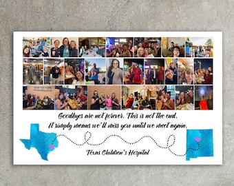 Coworker Leaving Gift, Photo collage gift, 10-20 Photos, Retirement Gift for Coworker, Friend collage, Moving away gift for family, DIGITAL