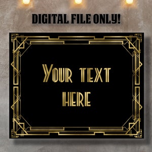 Roaring 20s signs, Custom Gatsby decorations, Great gatsby wall art, Gatsby sign, roaring 20&#39;s signs, Great gatsby sign, Digital Download
