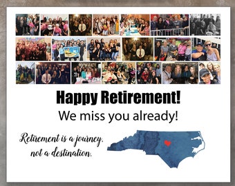 Coworker Retirement Gift, Photo collage gift, Retirement Gift for Coworker, Friend collage,  DIGITAL ORDER