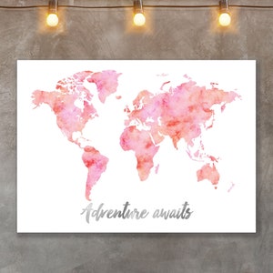 Pink World Map With Silver Writing Etsy Tumuklas ng mga recipe, ideya sa bahay, inspirasyon ng istilo at iba pang ideya na masusubukan. etsy