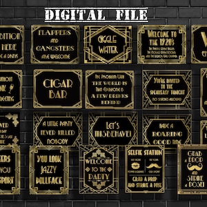 狂騒の20年代のスピークイージーパーティーの看板：アールデコ調の装飾（デジタルファイル）