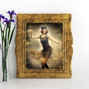 Flapper Girl Print: Roaring 20s Speakeasy Decor (Digital Download)