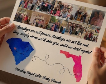 Custom Photo Collage Print: Friend Moving Away Gift (Digital)