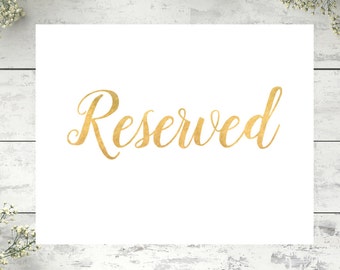 wedding reserved sign reserved for family sign printable etsy
