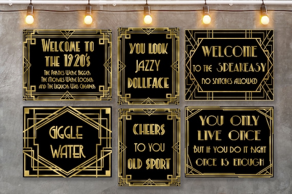Roaring 20s party decorations, roaring 20s, great gatsby decorations,  roaring 20s, art deco, great gatsby, roaring 20s party decoration sign