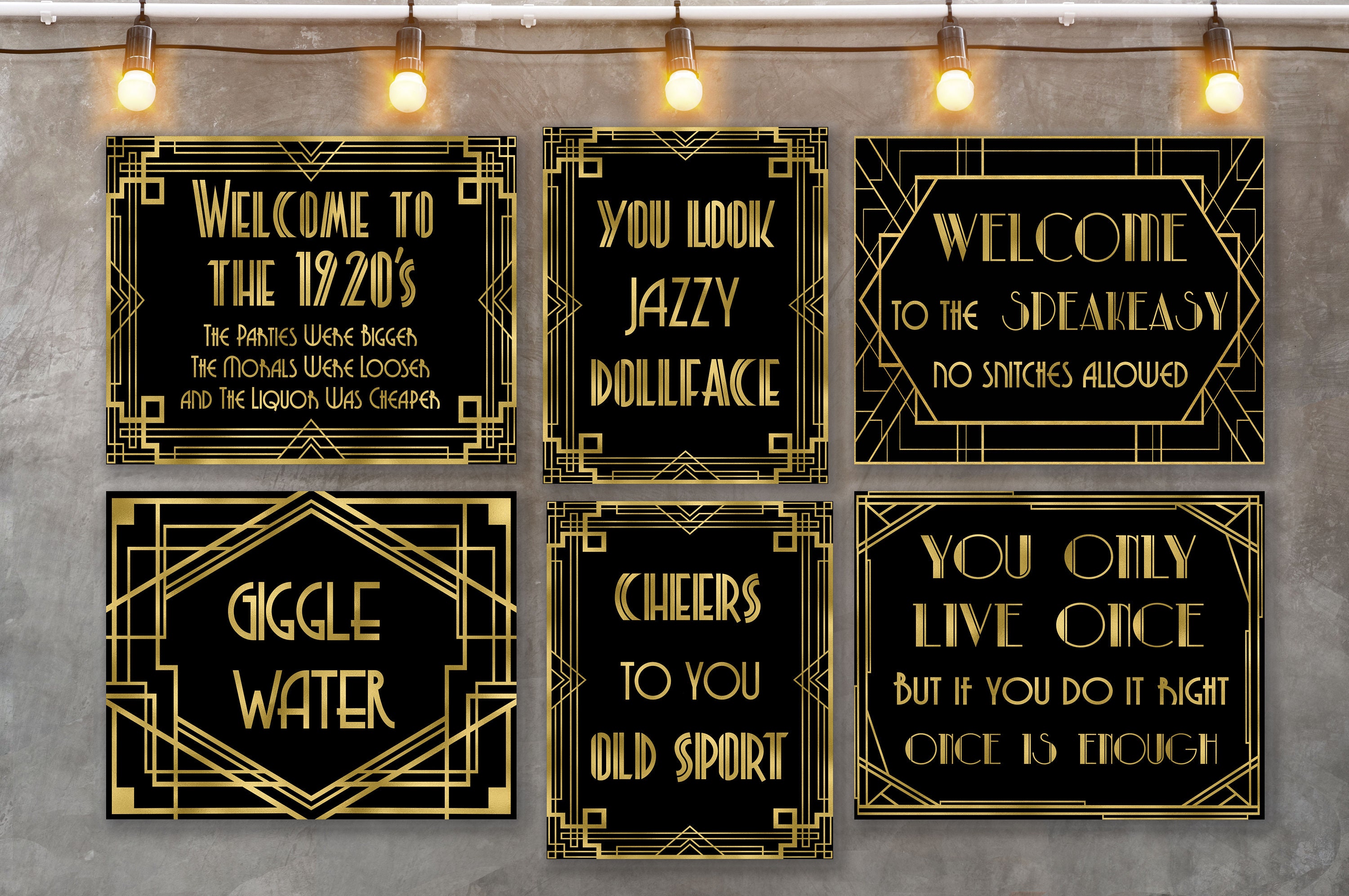 Speakeasy Welcome Sign JPG SVG Download Gatsby Wedding Party Printable  Vintage Art Deco Theme Roaring Twenties 20s Party Decor AA2 -  Singapore