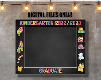 Preschool Graduation Photo Booth Frame: Class of 2023 Selfie Prop (Digital File)