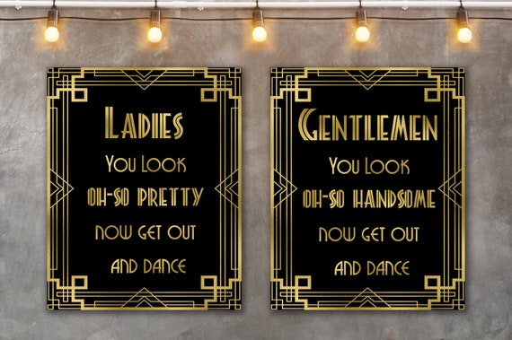Great Gatsby Signs You Look Oh So Pretty Handsome Roaring Etsy