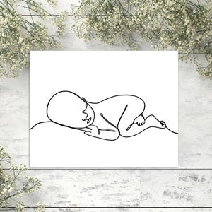 Custom Baby Portrait Line Art: Minimalist Newborn Sketch (Digital Download
