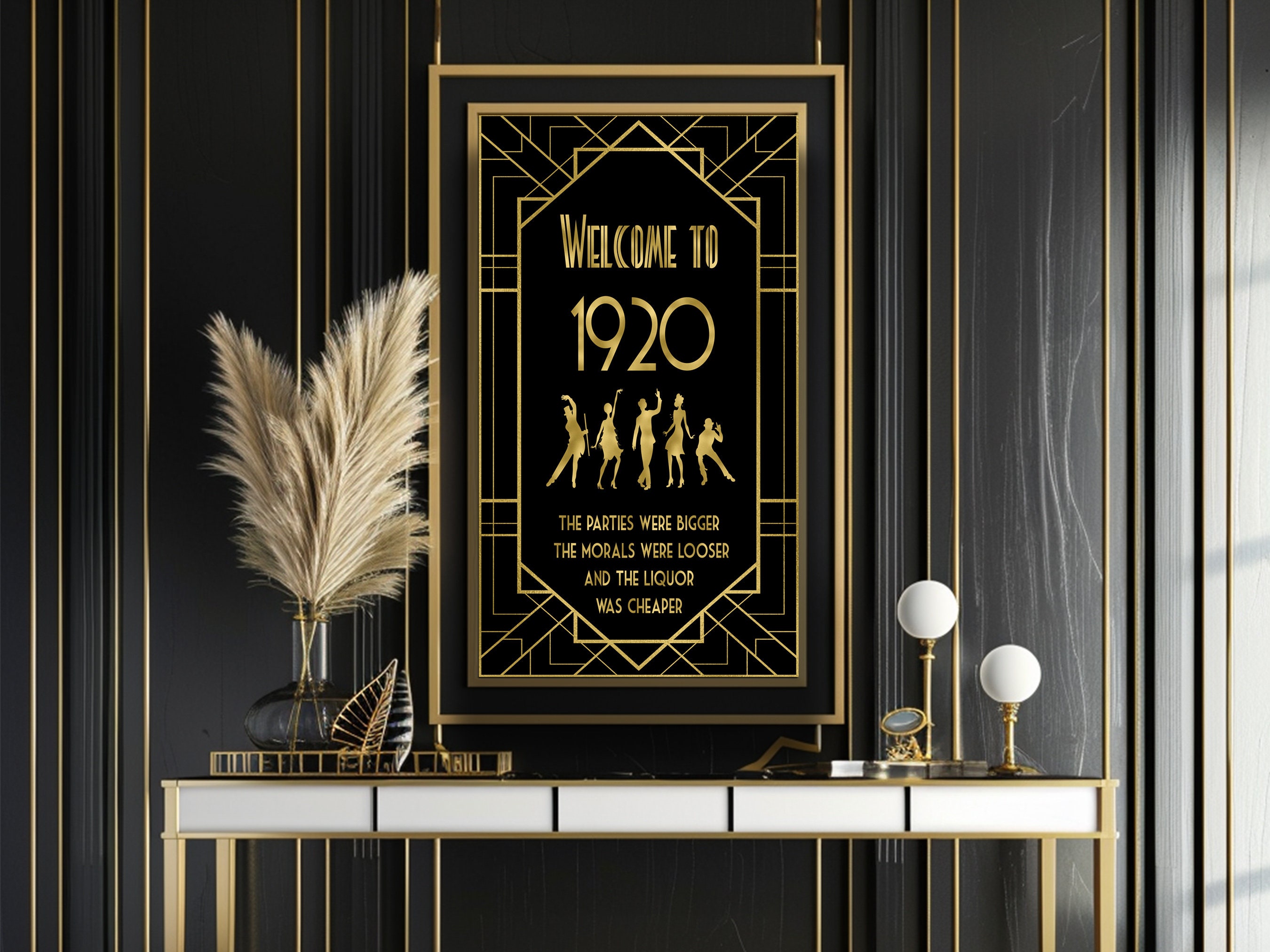 Roaring 20s Welcome Sign: Gatsby Speakeasy Decor (digital Download) - Etsy