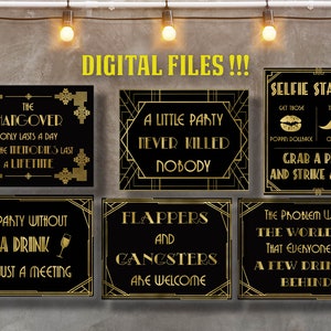 Gatsby Party Signs: Roaring 20s Decor (Digital Files)