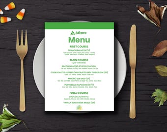 Modern Generic Restaurant Menu Template: Customizable Food & Drink Design for your event (Digital Download)