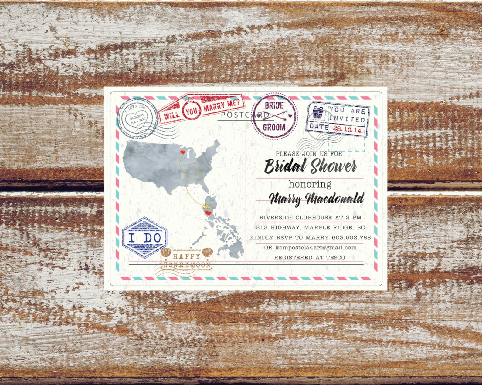 Travel Theme Bridal Shower Invitations Travel Bridal Shower Etsy