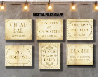 Speakeasy 1920s Party Signs Bundle: Retro Decor (8x10) (Digital Download)