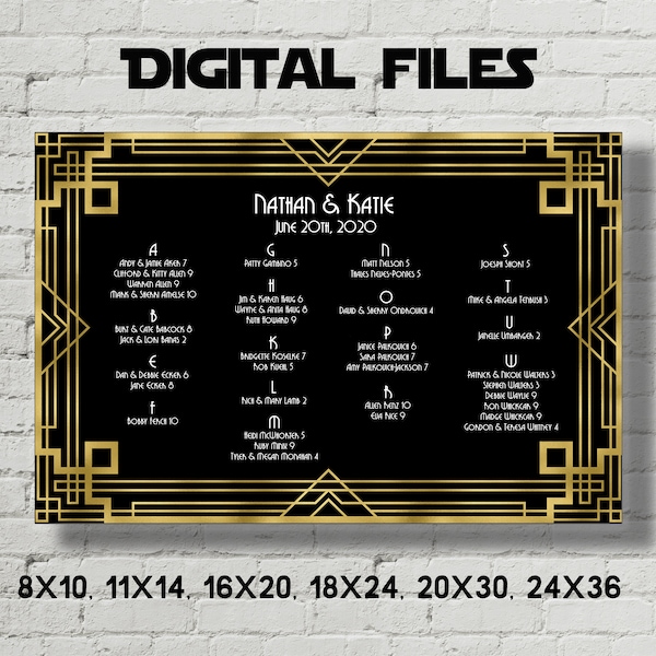 Gatsby Seating Chart Etsy