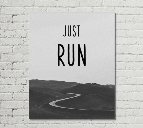 Cadeau pour les coureurs Affiche de coureur semi-marathon Just Run ..., حجم الصورة 570x513