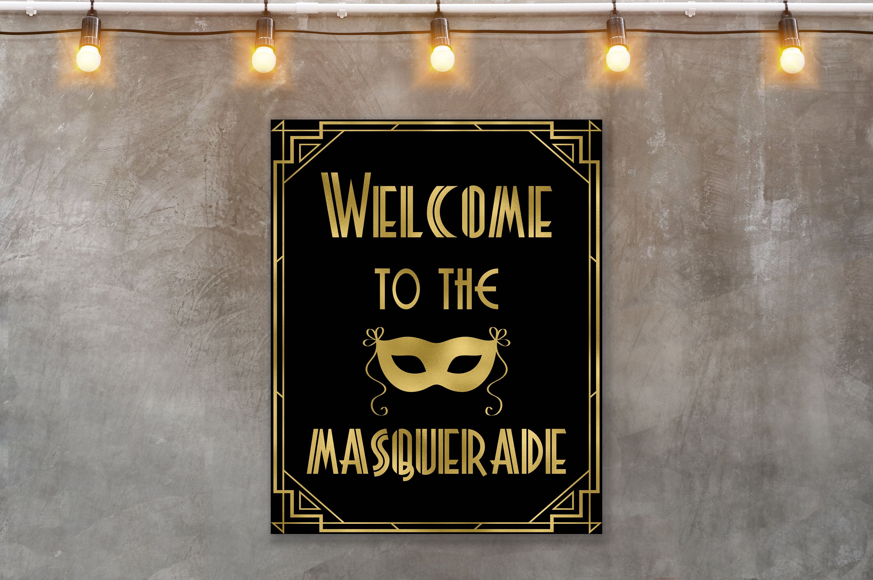 Masquerade Sign to the Masquerade Sign Black and Etsy