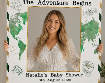 Adventure Begins Baby Shower Photo Booth Frame (Digital Download)