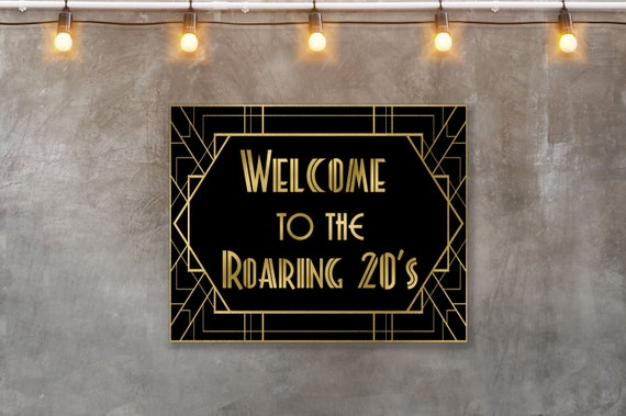 Welcome to the Roaring 20s, Great Gatsby Party Sign, Roaring 20s Party  Decorations, Great Gatsby Decor, Art Deco Prints, DIGITAL DOWNLOAD -   Norway