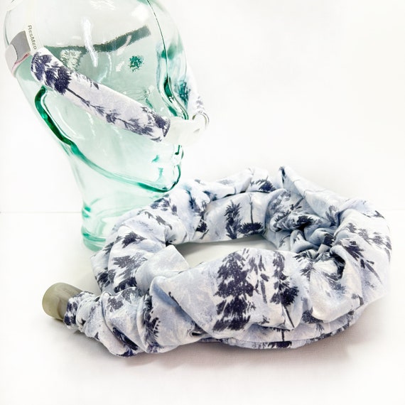 Snowy Pines, Flannel CPAP Hose and Cheek Strap Covers 3pc Set, Tubing Cozy, Sleeve, Wrap, Pads, Noise, Rainout Reducing, 6ft, Sleep Apnea