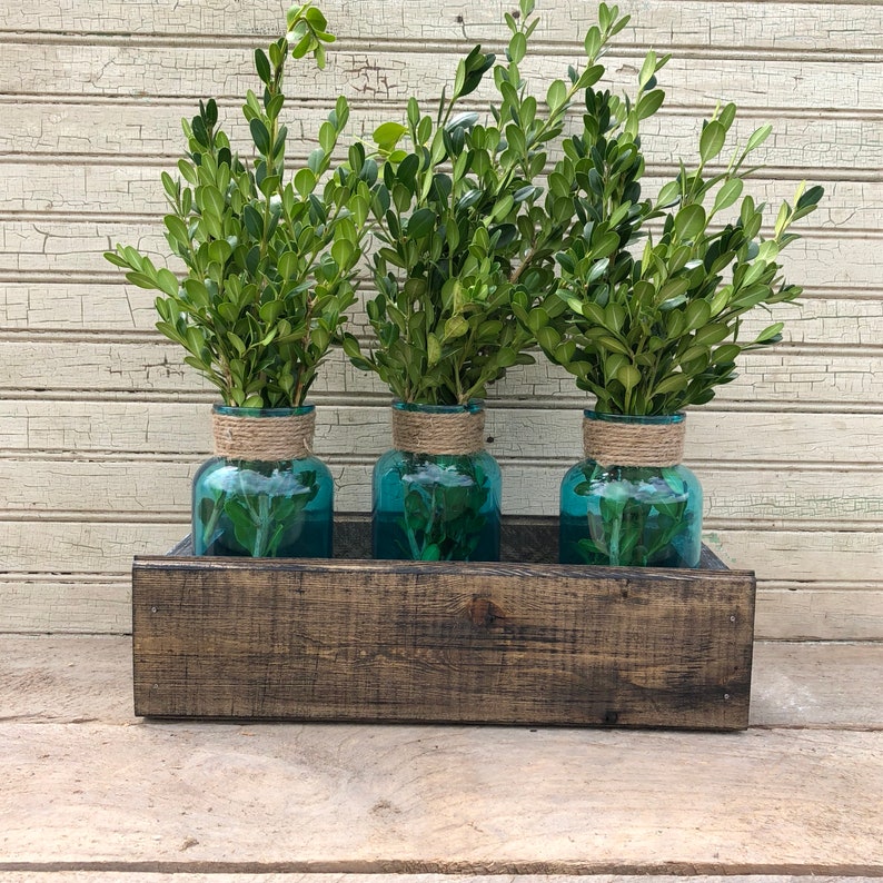 Gather Farmhouse Style Box Fall Table Centerpiece Mason Jar Etsy