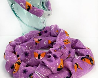 Moths and Moons Purple, CPAP Hose AND/OR Cheek Strap Cover, Insulating Tubing Sleeve, Wrap Pads, Headgear Cushion, Face Mask Liner, Flannel