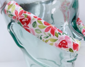 100% Cotton CPAP Cheek Strap Covers, Line Reducing Face Mask Skin Protector, Headgear Liner Cushions Pad Sleeve Wrap, Pink Floral