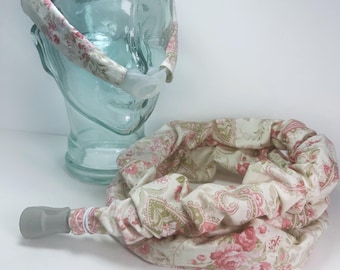 100% COTTON, Paisley Rose Vintage, CPAP Hose or Cheek Strap Covers, Insulating Tubing Sleeve, Wrap Pads, Headgear Cushion, Face Mask Liner