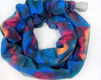 Galaxy Rainbow, Flannel CPAP Tubing Sleeve, Hose Warmer, 6ft, Sleep Apnea, CPAP Accessories, Northern Light Sky