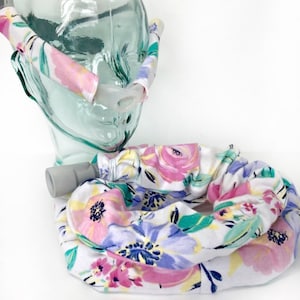 Ensemble de 3 tuyaux pour tubes CPAP et protège-joues aquarelle floral pastel, coussinets de joues, couvre-tuyaux bipap, prévention des éruptions cutanées, apnée du sommeil, flanelle