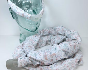 100% ORGANIC COTTON, CPAP Hose and Cheek Strap Cover, Insulating Tubing Sleeve, Wrap Pads, Headgear Cushion, Face Mask Liner, Pastel Paisley