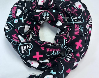 Nurse Themed, CPAP Hose Tubing Cover Wrap Sleeve, Bipap, Vent, Trach, Cozy, Sleep Apnea, Rainout Reducing, 6 ft Flannel