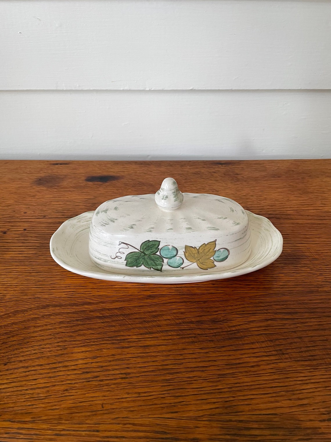 Metlox Vineyard Butter Dish 1 4 Pound Vernon Ware Made In Etsy