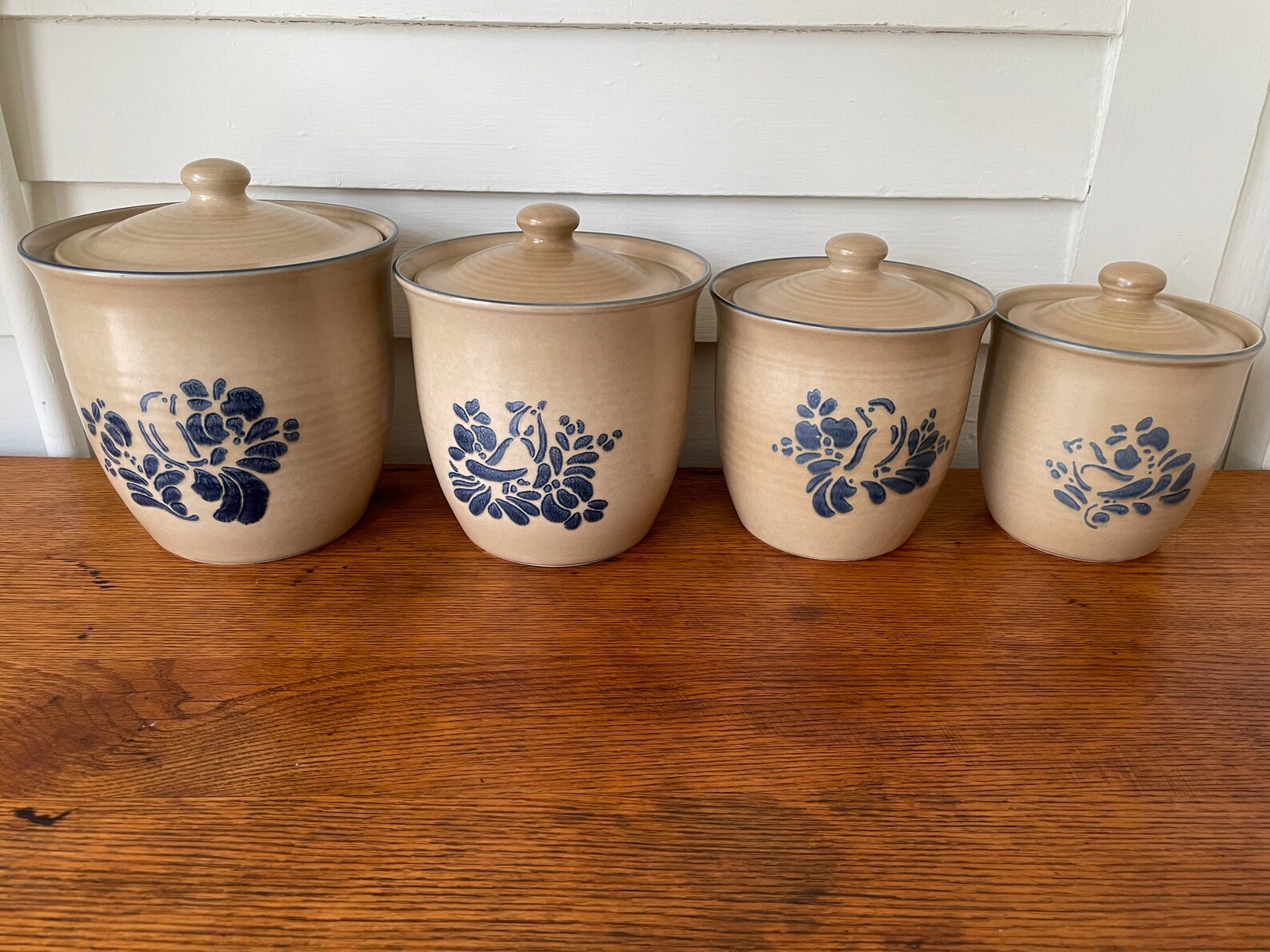 Pfaltzgraff Canister Folk Art Set of 4 Flour Sugar Coffee Tea Etsy