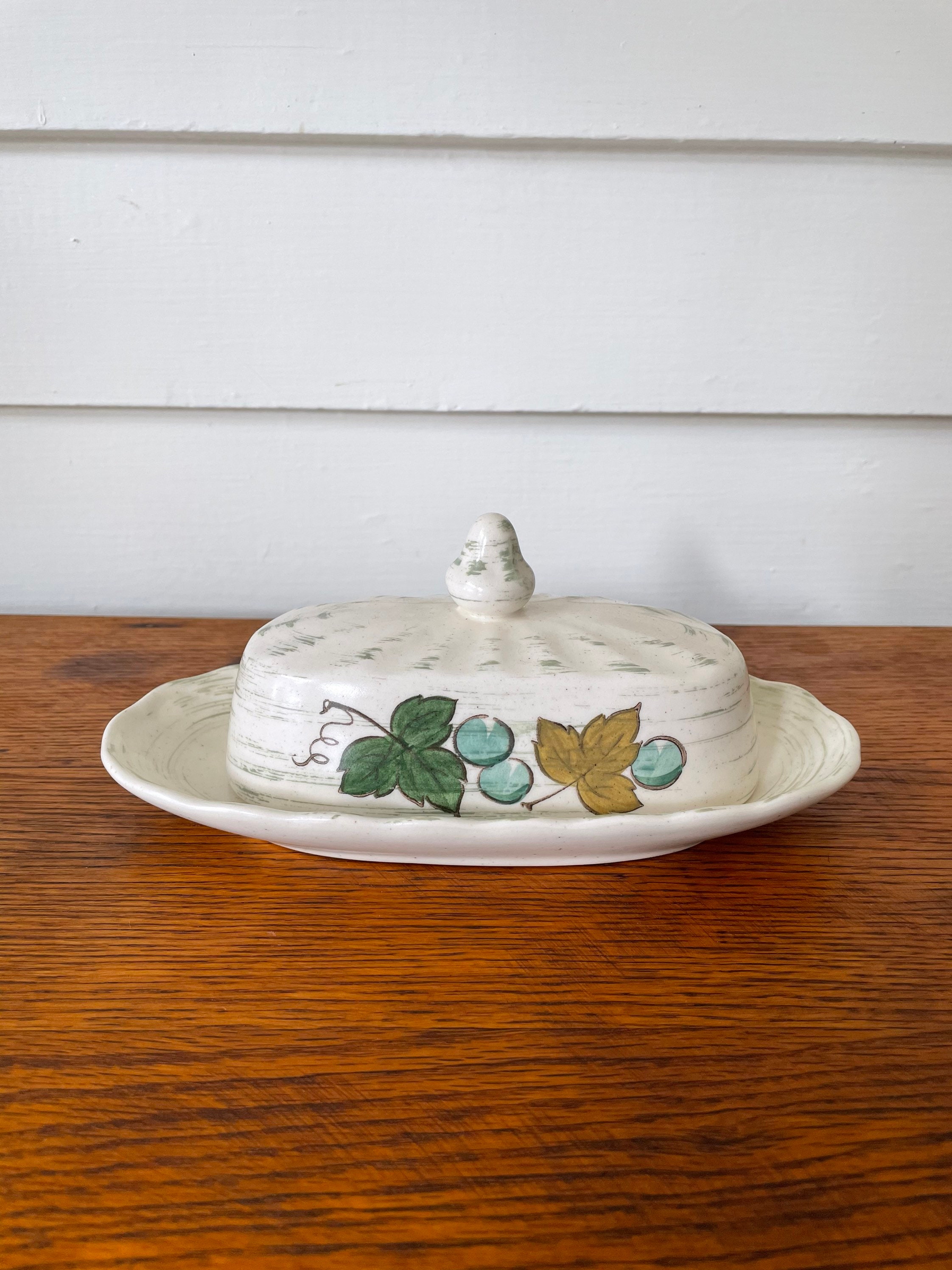 Metlox Vineyard Butter Dish 1 4 Pound Vernon Ware Made In Etsy