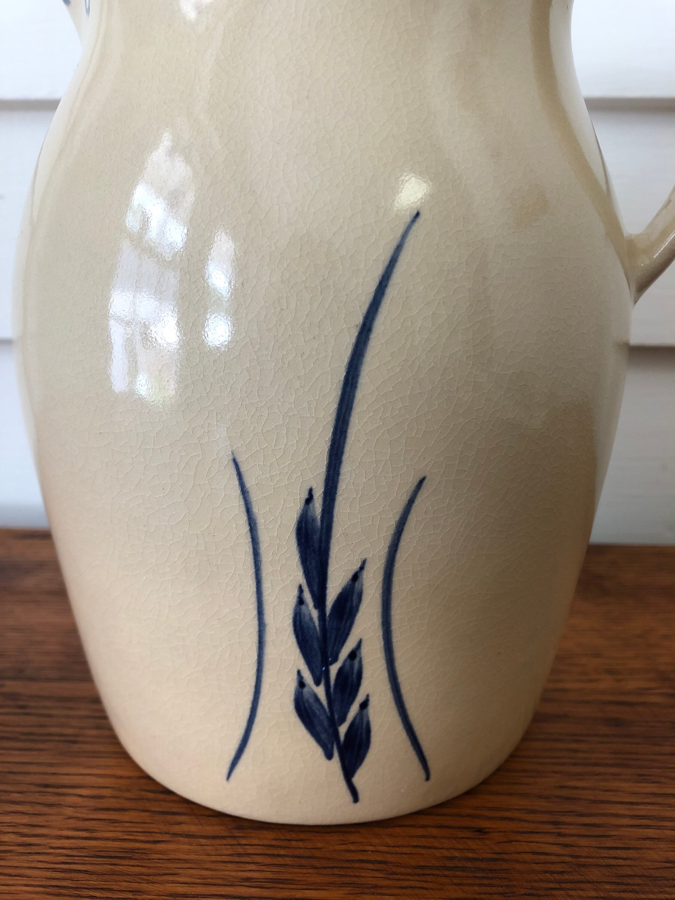 Robinson Ransbottom Pitcher 2 quart Blue Wheat USA Roseville Etsy