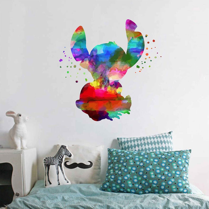 Cik2082 Wall Decal Lilo Stitch Art Walt Disney Vinyl Sticker Decals Nursery Kids