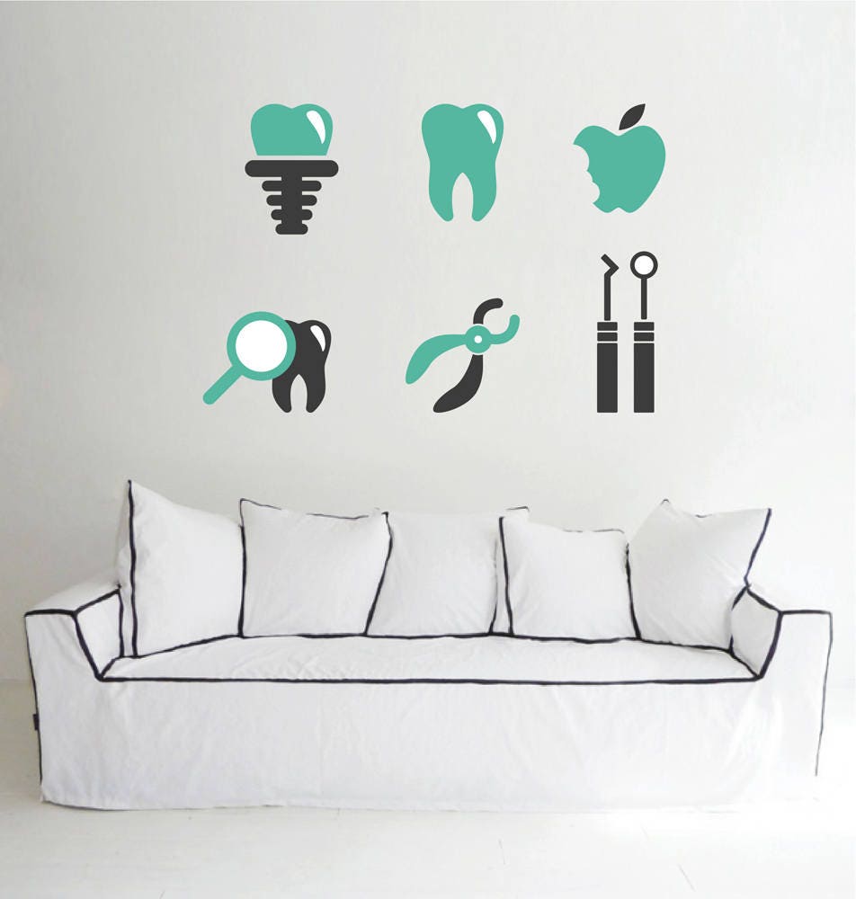 Teeth wall decal tooth wall decal family dentist dental clinic Etsy