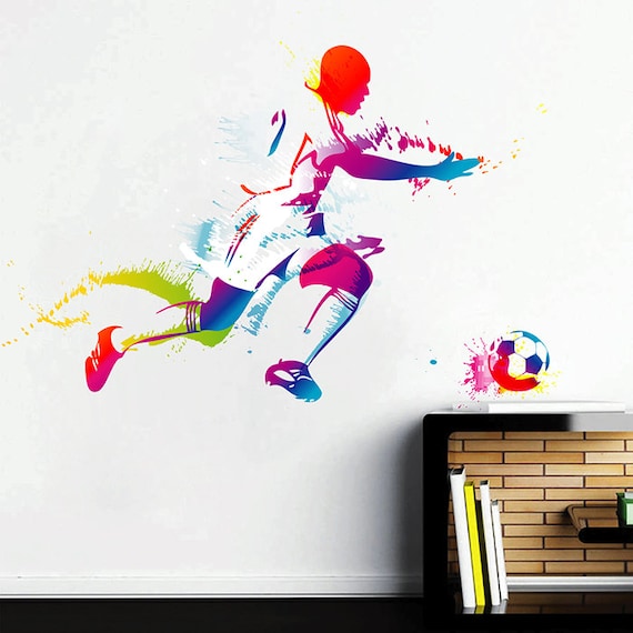 european football player wall decals soccer player wall decals | etsy