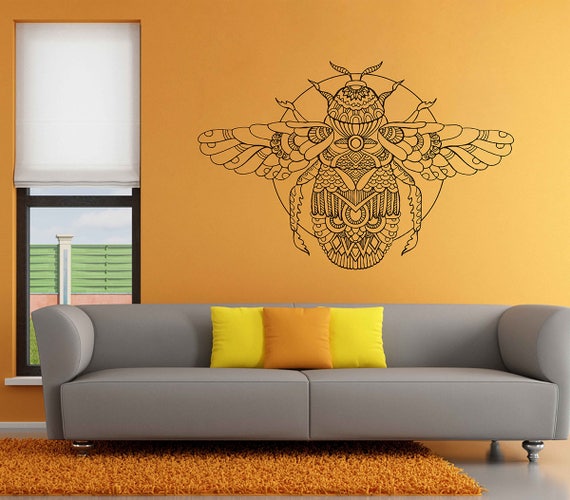 steampunk scarab wall decal beetle wall decal vinyl sacred | etsy