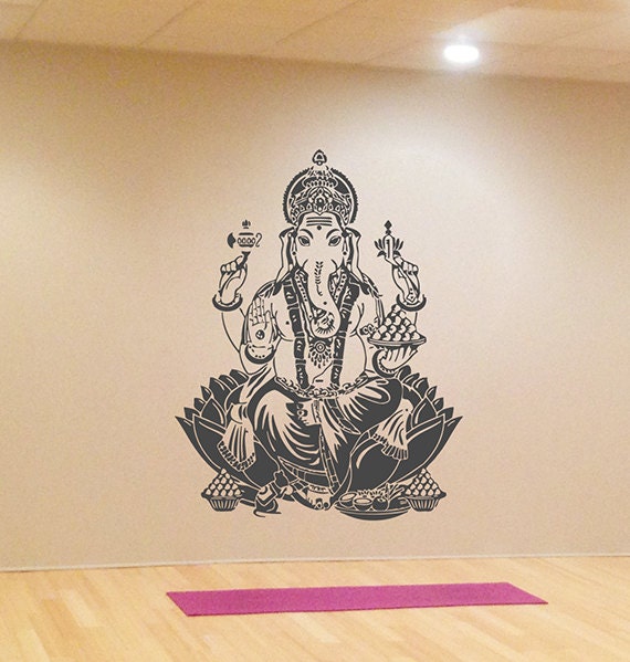 Ganesha Wall Decals Hindu God Ganesha Wall Decals Elephant Wall Decals Yoga Studio Decor Sticker Bedroom India Ganesha Wall Stickers Kik417