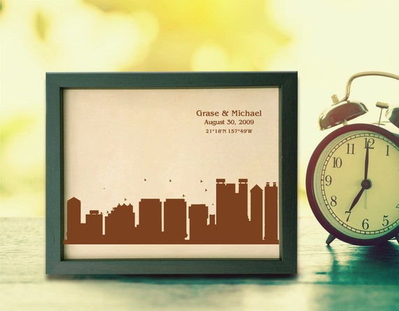 Klik240 Skórzane Grawerowane ślub Trzecia Rocznica Honolulu Etsy