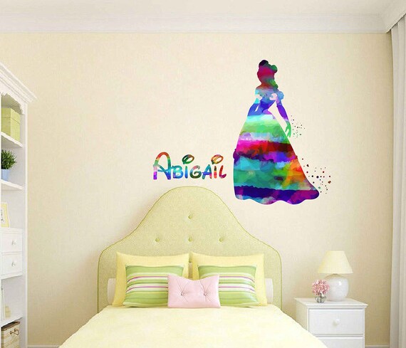Beauty And The Beast Belle Sticker Disney Personalized Girl Name Wall Decal Belle Vinyl Wall Nursery Decor Decal Girls Room Decor Kcik2047