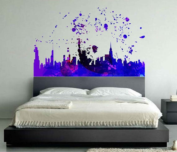 new york city wall decal new york manhattan skyline wall | etsy