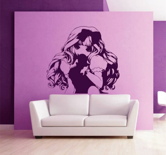 Anime Girl Wall Decals Anime Wall Decals Anime Girl Movie Hero Etsy