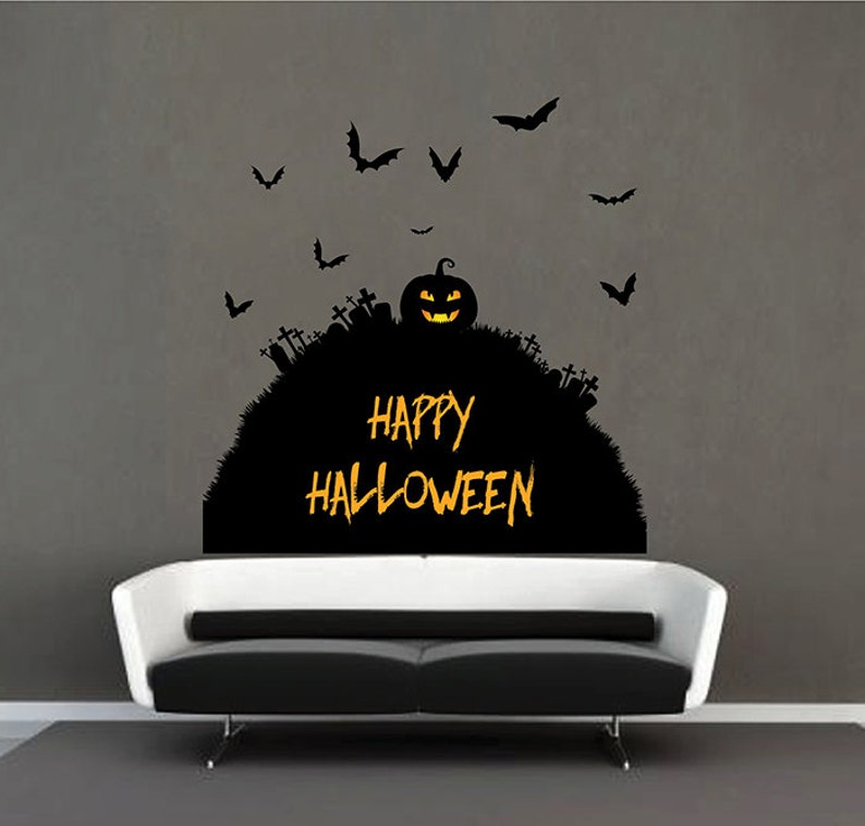 Kcik1651 Full Color Wall decal greeting halloween coffee ...